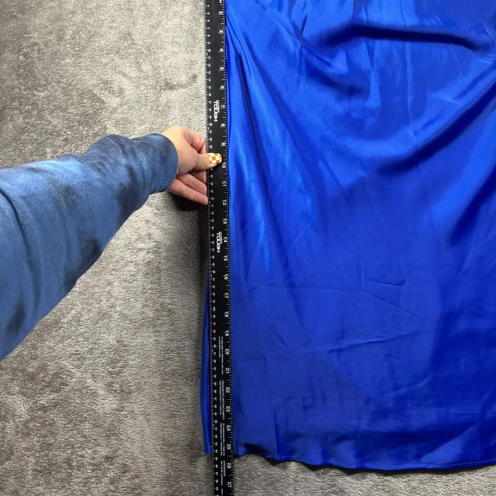 Jolt Women NEW Satin Mini Halter Dress Party Holiday Club Rave Blue Size XL J143 - Picture 7 of 13